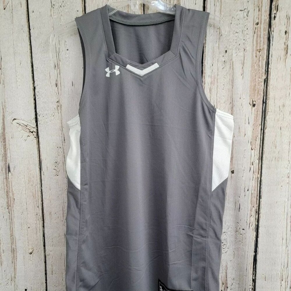 Men's Small Under Armour Practice Basketball Jersey Mesh Tank Top‎ Gray NWOT!